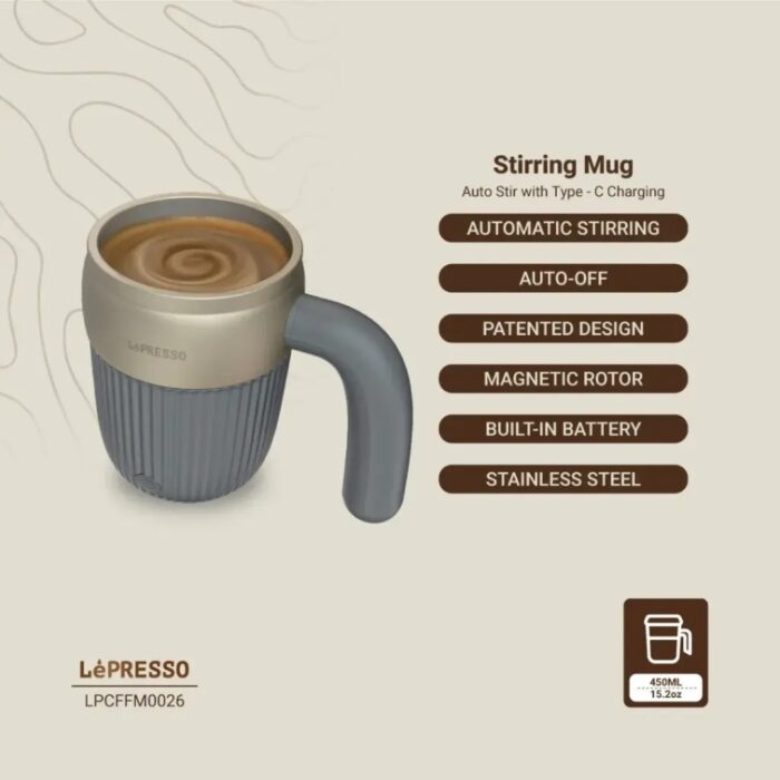 Lepresso Stirmate Auto Magnetic Stirring Mug 450mL - Image 8