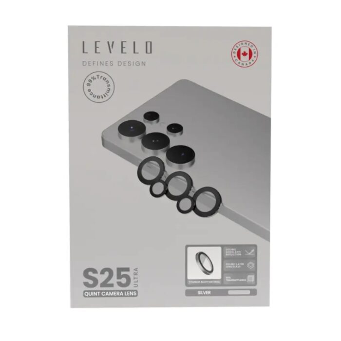 Levelo Lucent Quint AR Camera Lens for Samsung S25 Ultra - Silver - Image 3