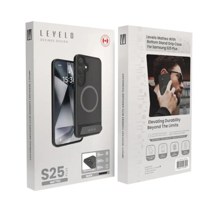 Levelo Matteo with Bottom Stand Grip Case for Samsung S25 Plus - Image 2