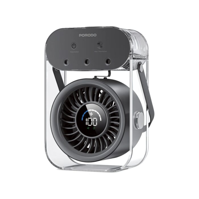 Porodo Lifestyle Chillo Aqua Portable Mist Fan with 500mL Large Water Tank - Image 2