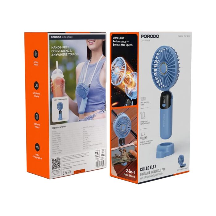 Porodo Lifestyle Chillo Flex Portable Handheld Fan - Image 5