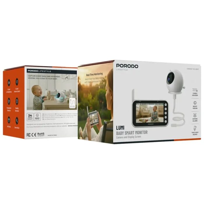 Porodo Lifestyle Lumi Baby Smart Monitor with Camera and Display Screen - Image 5