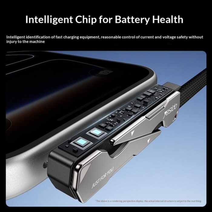 YESIDO CA207 1.2m USB-C to USB-C 60W Cable with Stand - Image 3