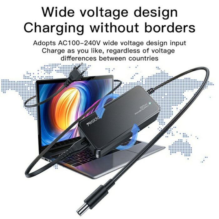 YESIDO CG11E Laptop Charger Kit 65W Fast Charging Power Adapter Compatible with Multiple Laptop Models - Image 3