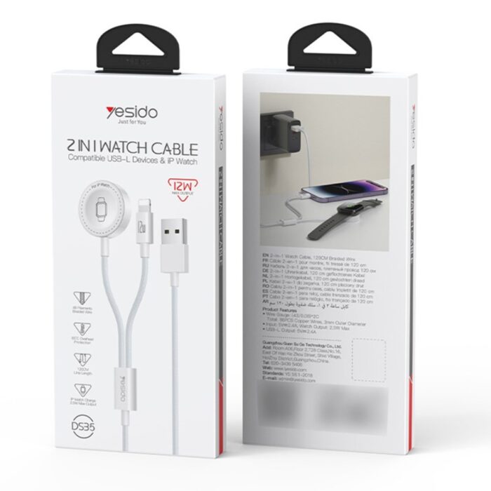 Yesido DS35 2 in 1 USB-A to iPhone and Wireless Charging Dock for Apple Watch - Image 3
