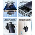 Yesido GS35 Otg Adapter USB A to type C and Lightning - Image 12
