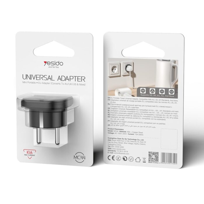 YESIDO MC44 EU Plug to Universal Socket Global Travel Adapter - Image 4