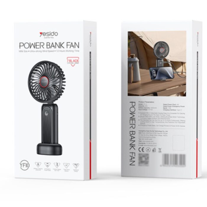 Yesido YF10 Power bank Fan - Image 3