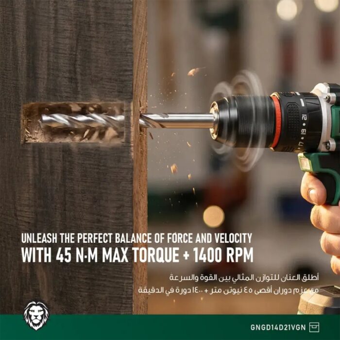 Green Lion GD-14 Power Pro Cordless Hammer Drill - Image 8