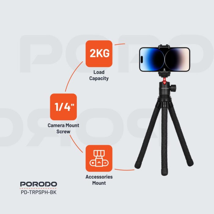Porodo Flexible Tripod Stand - Image 10