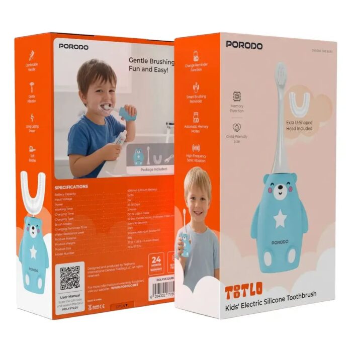 Porodo Totlo Kids Electric Silicone Toothbrush - Image 3