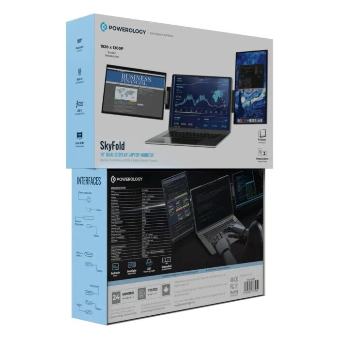 Powerology SkyFold 14 inch Dual Display Laptop Monitor - Image 7