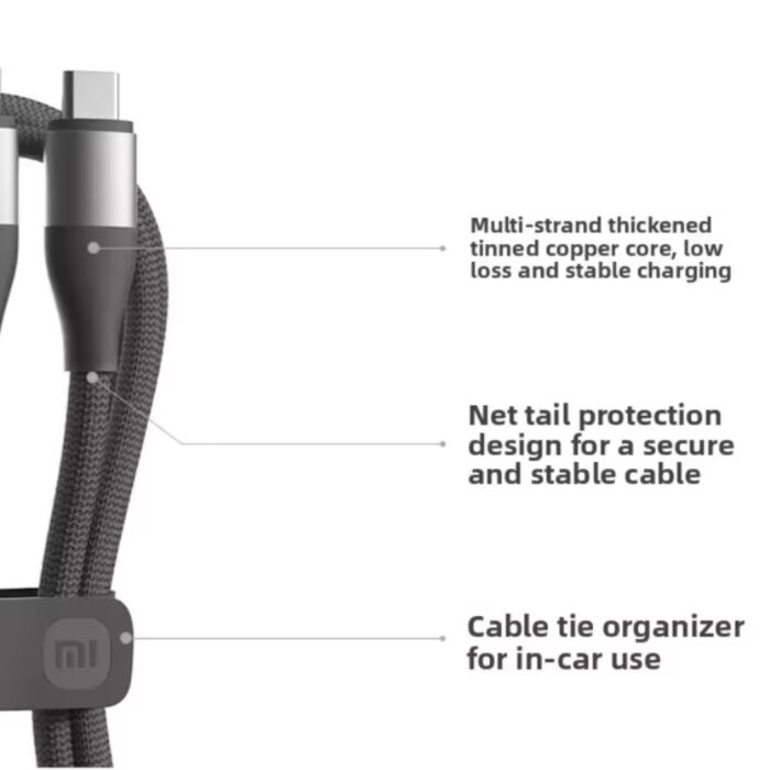 Xiaomi 6A Dual Type C High Speed Braided Data Cable - Image 6
